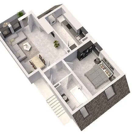 아파트 Favstay Industrialstyle 2-zimmer 60qm Mit Balkon, Panarbora Fernblick, 55