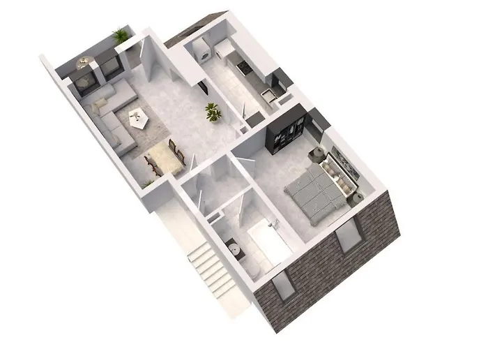Daire Favstay Industrialstyle 2-zimmer 60qm Mit Balkon, Panarbora Fernblick, 55